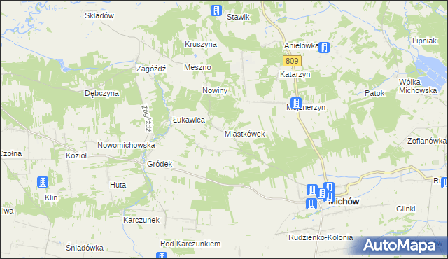 mapa Miastkówek, Miastkówek na mapie Targeo