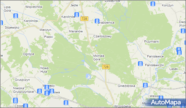 mapa Michala Góra, Michala Góra na mapie Targeo