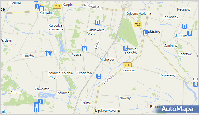 mapa Michałów gmina Rokiciny, Michałów gmina Rokiciny na mapie Targeo