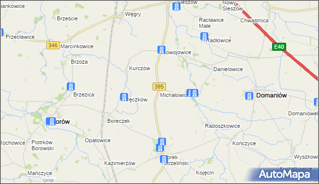 mapa Michałowice gmina Borów, Michałowice gmina Borów na mapie Targeo