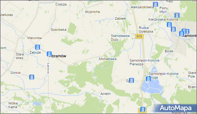 mapa Michałówka gmina Abramów, Michałówka gmina Abramów na mapie Targeo