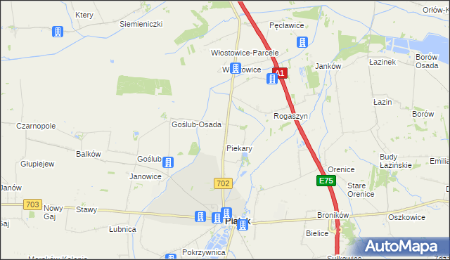 mapa Michałówka gmina Piątek, Michałówka gmina Piątek na mapie Targeo