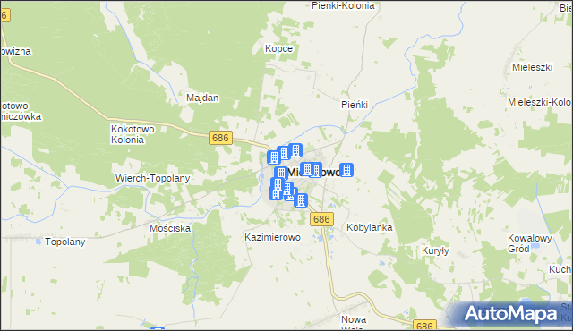 mapa Michałowo powiat białostocki, Michałowo powiat białostocki na mapie Targeo