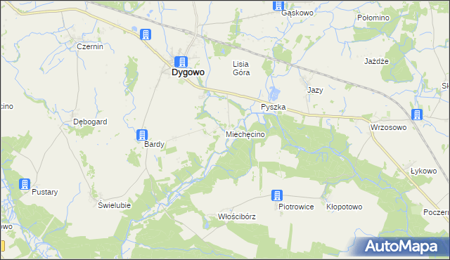 mapa Miechęcino, Miechęcino na mapie Targeo