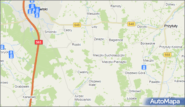 mapa Mieczki-Sucholaszczki, Mieczki-Sucholaszczki na mapie Targeo