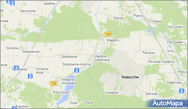 mapa Miedzna Drewniana, Miedzna Drewniana na mapie Targeo