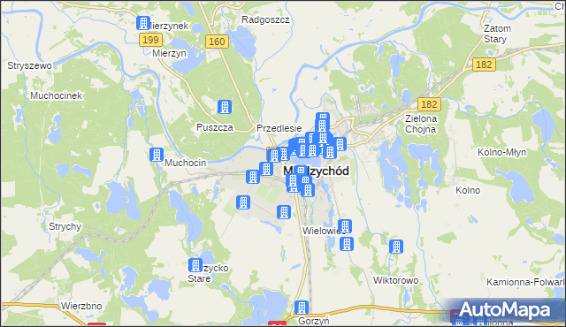 mapa Międzychód, Międzychód na mapie Targeo