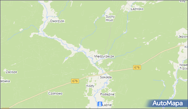 mapa Międzyrzecze gmina Supraśl, Międzyrzecze gmina Supraśl na mapie Targeo