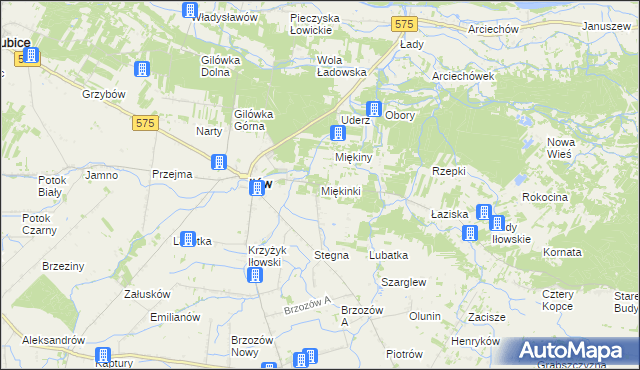 mapa Miękinki, Miękinki na mapie Targeo