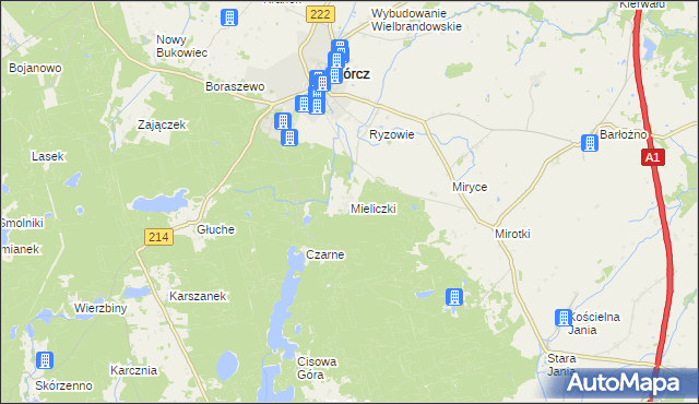 mapa Mieliczki, Mieliczki na mapie Targeo
