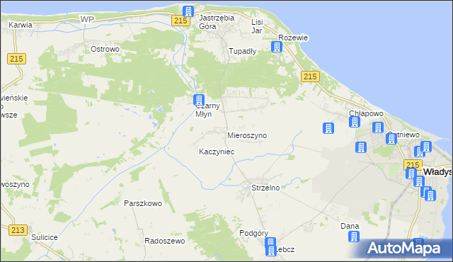 mapa Mieroszyno, Mieroszyno na mapie Targeo