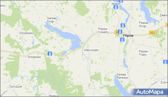 mapa Mieruniszki, Mieruniszki na mapie Targeo