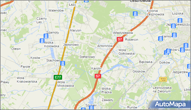 mapa Mieszkowo gmina Piaseczno, Mieszkowo gmina Piaseczno na mapie Targeo