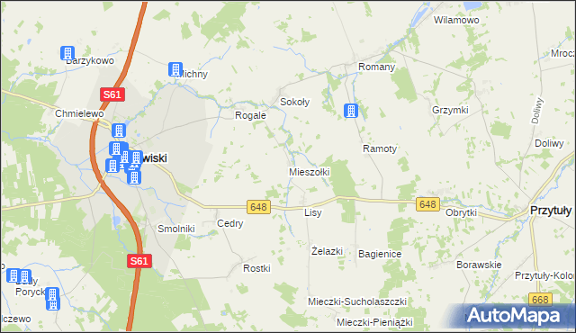 mapa Mieszołki, Mieszołki na mapie Targeo