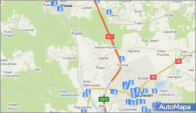 mapa Miętne, Miętne na mapie Targeo