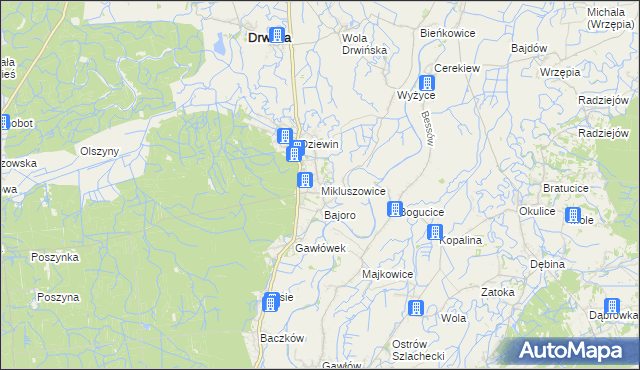 mapa Mikluszowice, Mikluszowice na mapie Targeo