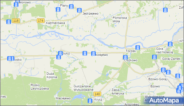 mapa Mikołajewo gmina Czarnków, Mikołajewo gmina Czarnków na mapie Targeo