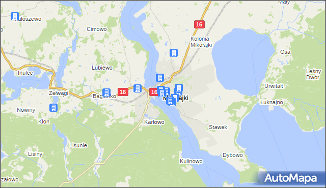 mapa Mikołajki powiat mrągowski, Mikołajki powiat mrągowski na mapie Targeo