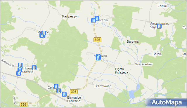 mapa Mikowice gmina Namysłów, Mikowice gmina Namysłów na mapie Targeo