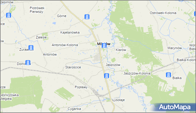 mapa Milejów-Osada, Milejów-Osada na mapie Targeo