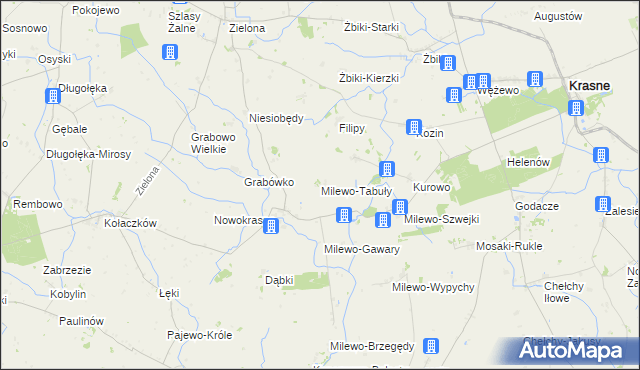 mapa Milewo-Tabuły, Milewo-Tabuły na mapie Targeo