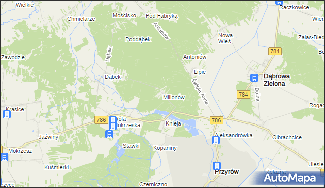 mapa Milionów, Milionów na mapie Targeo