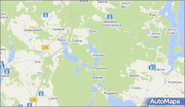 mapa Milkowo, Milkowo na mapie Targeo