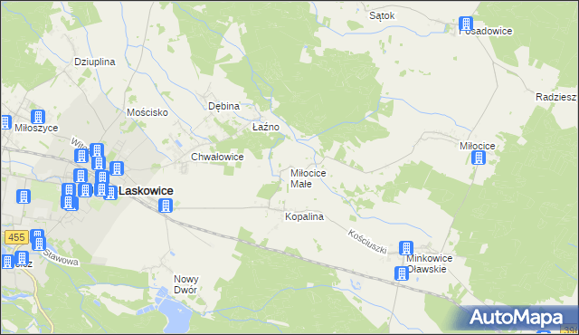 mapa Miłocice Małe, Miłocice Małe na mapie Targeo