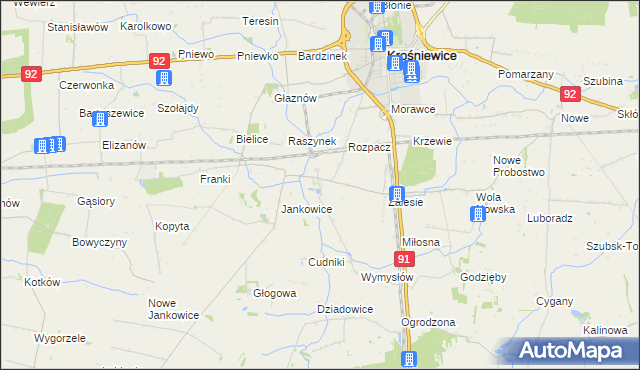 mapa Miłonice, Miłonice na mapie Targeo