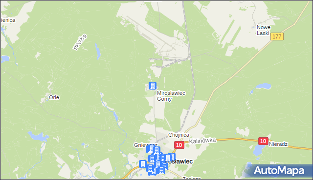 mapa Mirosławiec Górny, Mirosławiec Górny na mapie Targeo