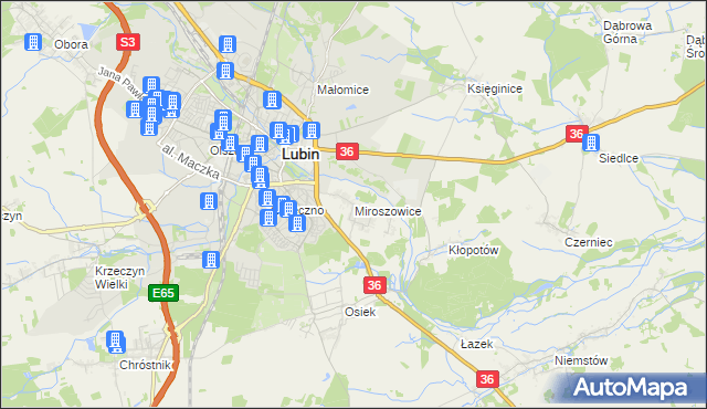 mapa Miroszowice, Miroszowice na mapie Targeo