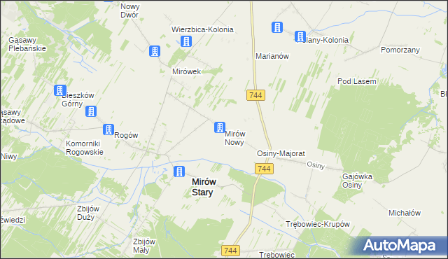 mapa Mirów Nowy, Mirów Nowy na mapie Targeo