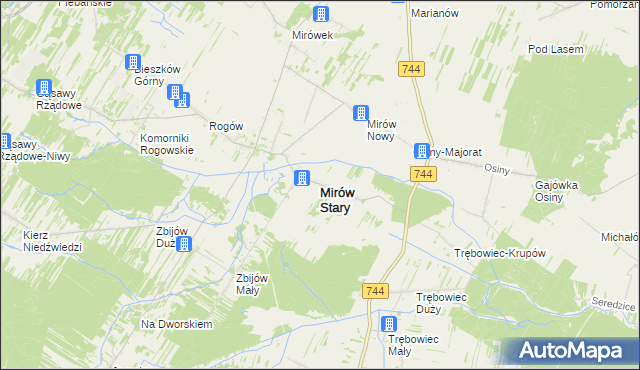 mapa Mirów Stary, Mirów Stary na mapie Targeo