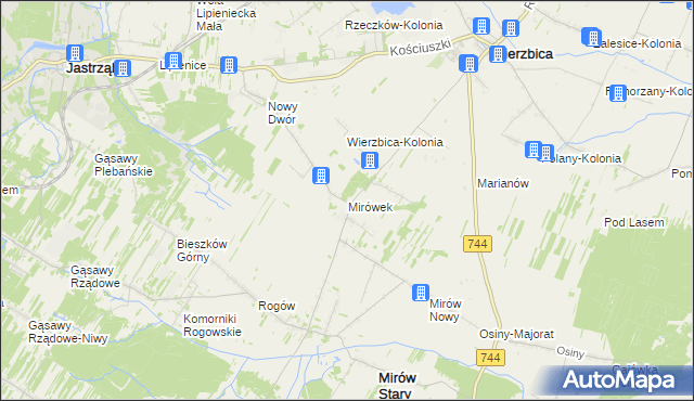 mapa Mirówek, Mirówek na mapie Targeo