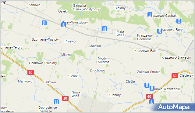 mapa Młody Niedróż, Młody Niedróż na mapie Targeo