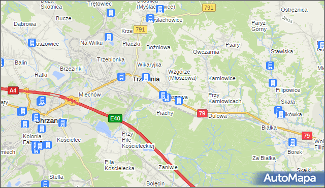 mapa Młoszowa, Młoszowa na mapie Targeo