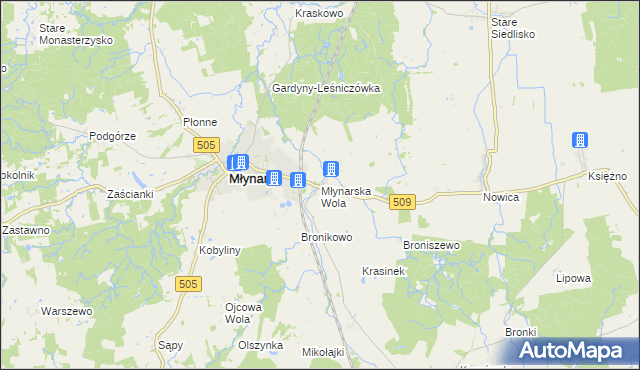 mapa Młynarska Wola, Młynarska Wola na mapie Targeo