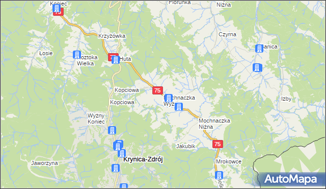 mapa Mochnaczka Wyżna, Mochnaczka Wyżna na mapie Targeo