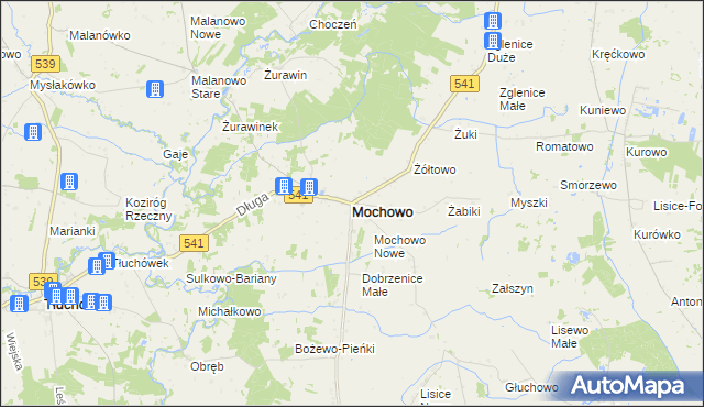 mapa Mochowo powiat sierpecki, Mochowo powiat sierpecki na mapie Targeo