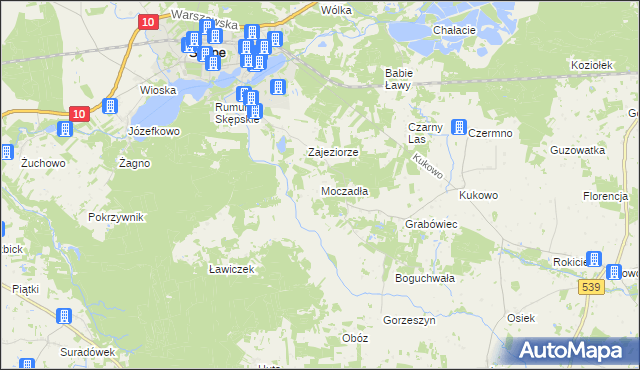 mapa Moczadła gmina Skępe, Moczadła gmina Skępe na mapie Targeo