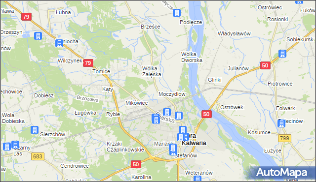 mapa Moczydłów, Moczydłów na mapie Targeo