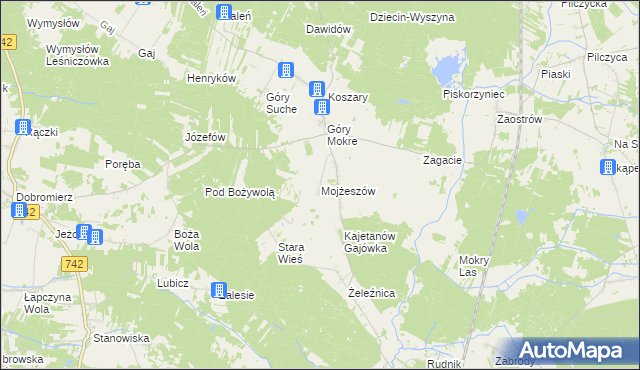 mapa Mojżeszów, Mojżeszów na mapie Targeo