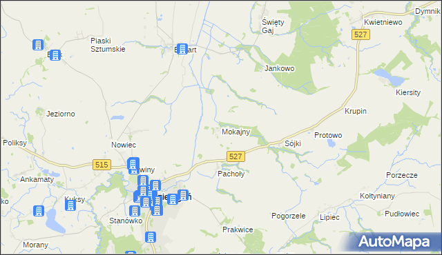 mapa Mokajny, Mokajny na mapie Targeo