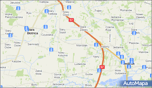 mapa Mokrosęk, Mokrosęk na mapie Targeo