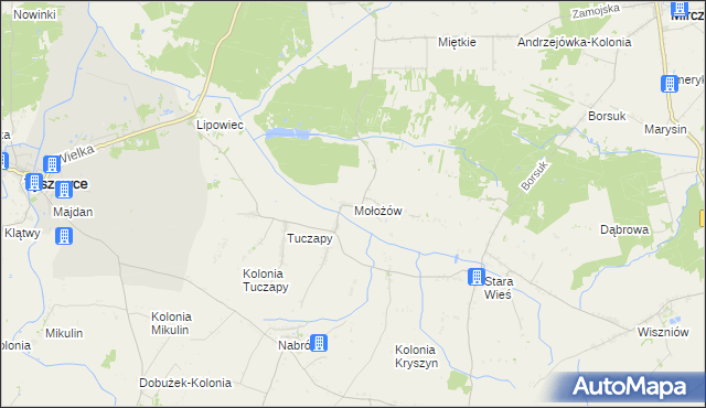 mapa Mołożów, Mołożów na mapie Targeo