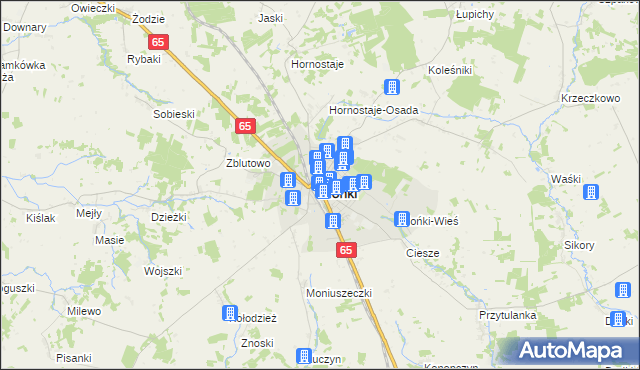 mapa Mońki, Mońki na mapie Targeo