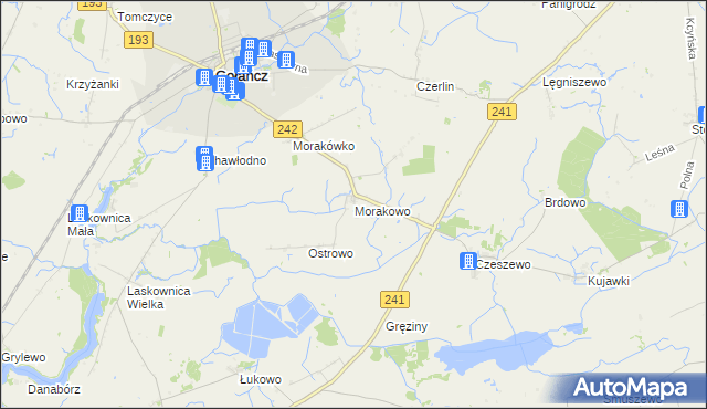 mapa Morakowo, Morakowo na mapie Targeo