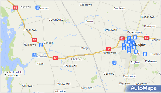 mapa Morgi gmina Kruszwica, Morgi gmina Kruszwica na mapie Targeo
