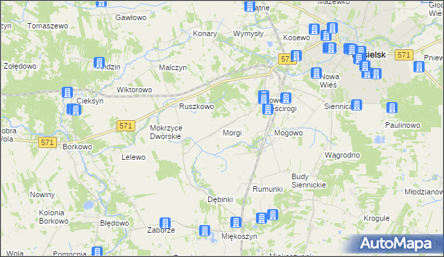 mapa Morgi gmina Nasielsk, Morgi gmina Nasielsk na mapie Targeo