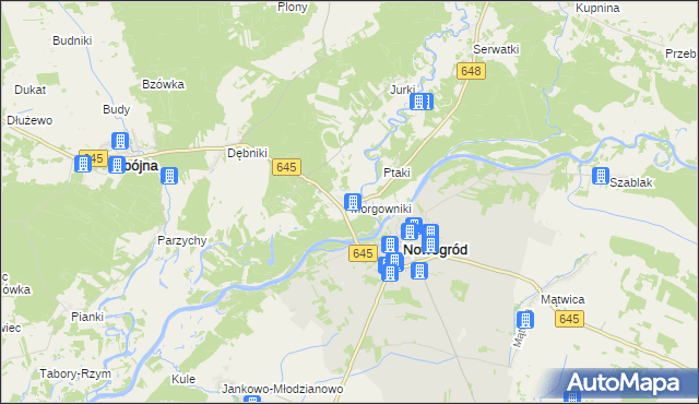 mapa Morgowniki, Morgowniki na mapie Targeo